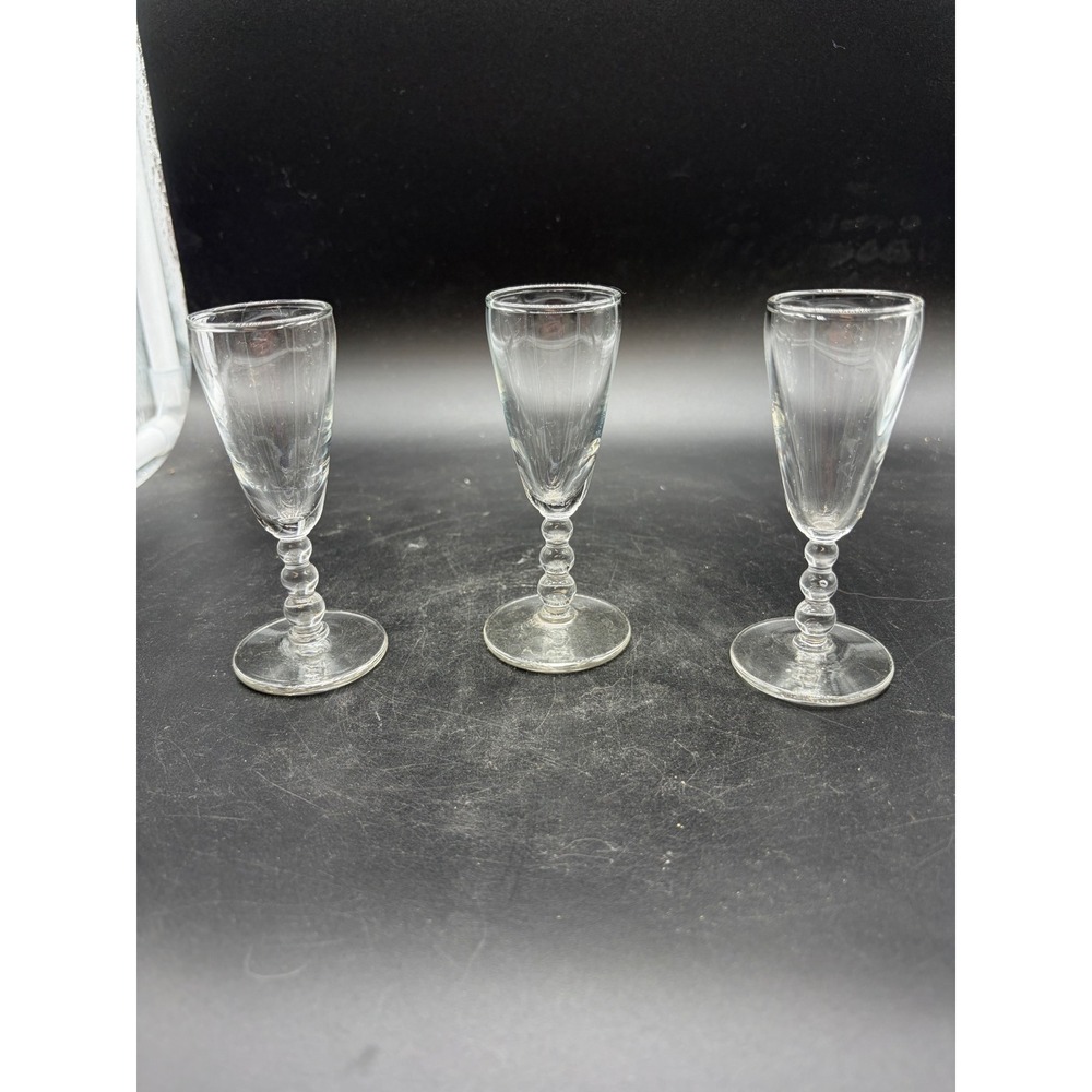 Vintage Cordial Liquor Short Stemmed Shot Glasses Set of 3‎